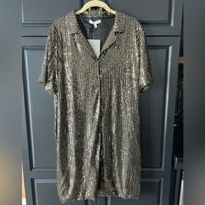 Elegant Gold Sequin Dress